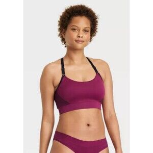 Women's Auden Nursing Yoga Bralette Dark Red XS